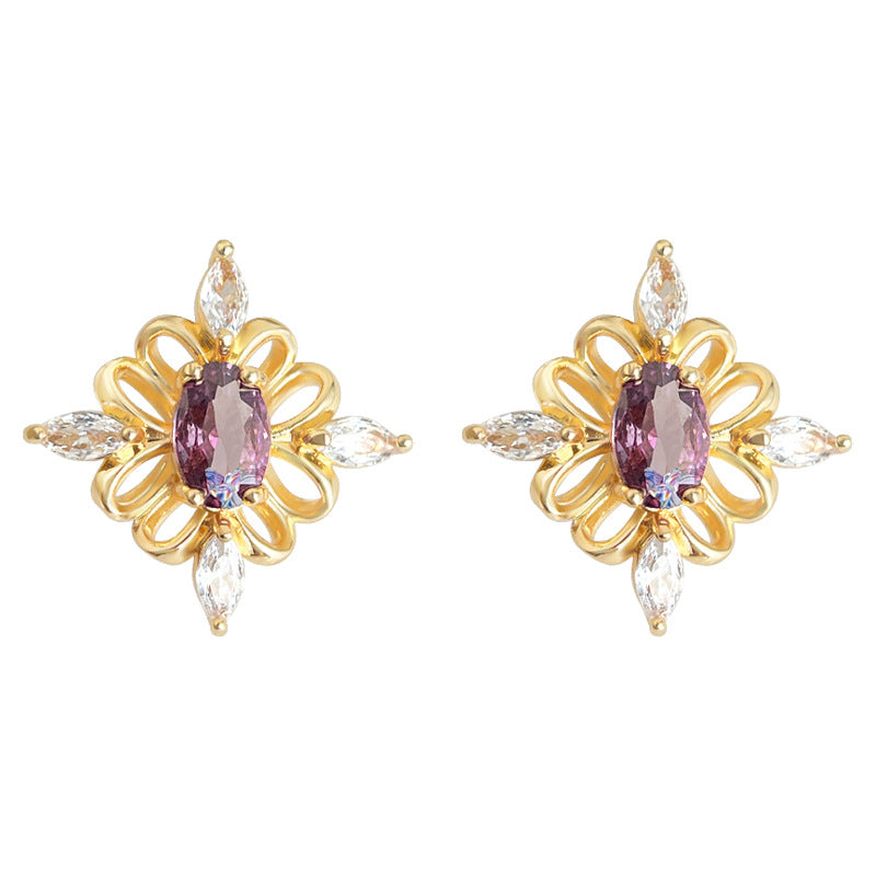 A廠-原創小眾設計時尚高級感輕奢風925銀針鍍14K個性新款耳飾工廠耳釘「7106」25.11-4