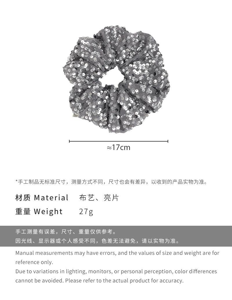 E廠-亮片大腸髮圈頭繩女高級感春夏髮繩綁頭髮女2025新款頭花髮飾頭飾「26732」25.03-4