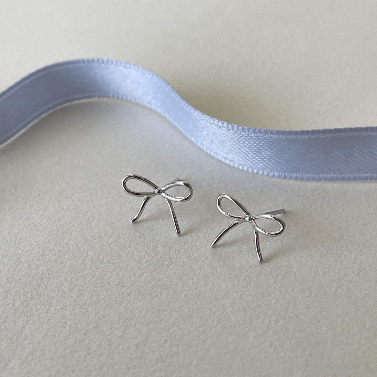 C廠-極簡日常蝴蝶結耳釘女輕奢氣質小香風網紅銀針耳環少女高級感耳飾「EH-4263」25.11-3