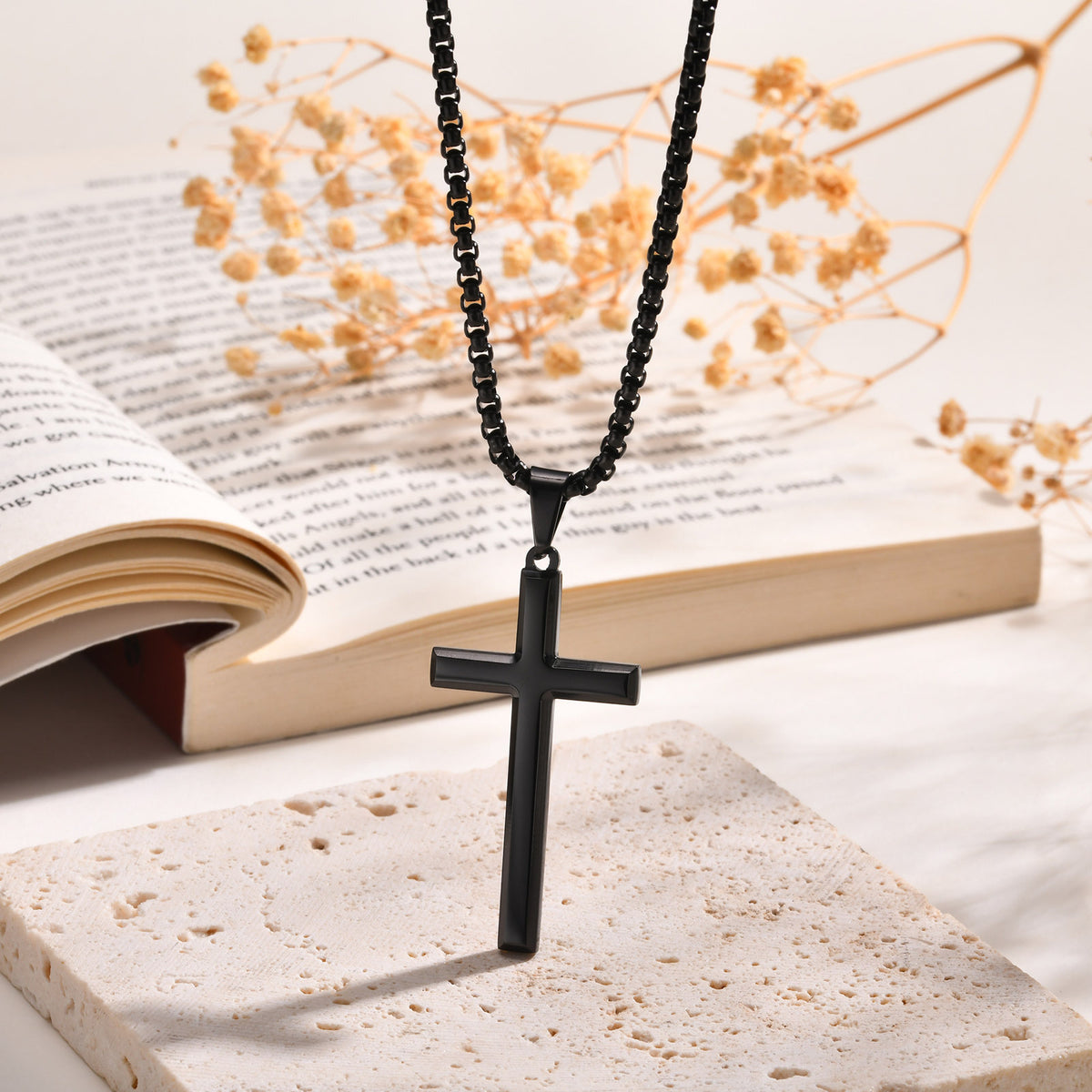 G廠-歐美配飾necklaces不鏽鋼光面十字架吊墜項鍊男士飾品「PN2045」25.04-4
