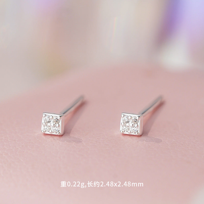 D廠-S999足銀愛心方形蝴蝶結圓形耳環輕奢小眾設計氣質清新耳飾批發「YC2652E_1」25.11-1