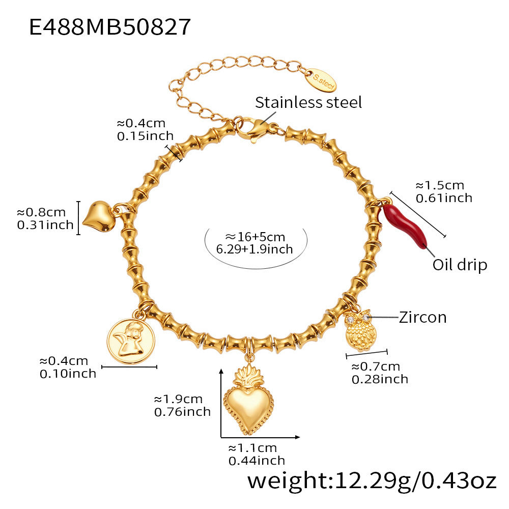 B廠-ins小眾設計不鏽鋼超閃5A鋯石手鍊小魚骨串珠手飾鍍18k真金「E526-E488-E496」25.09-1