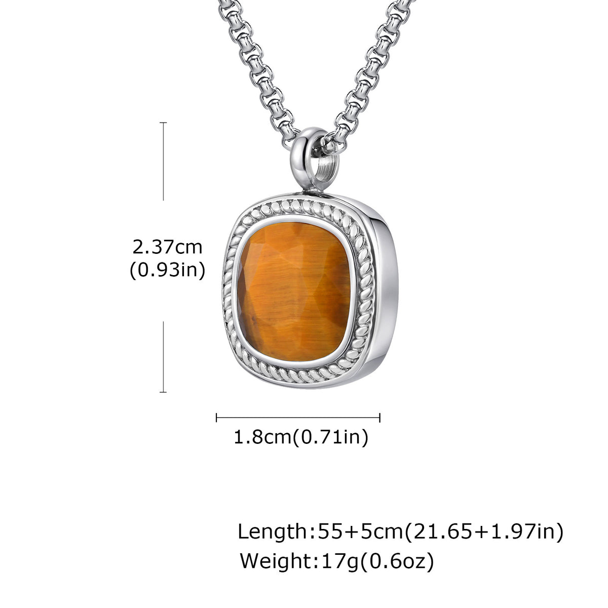 G廠-鈦鋼跨境方形切面吊墜項鍊夏季百搭男士簡約時尚設計感項墜「NC-353」25.11-1