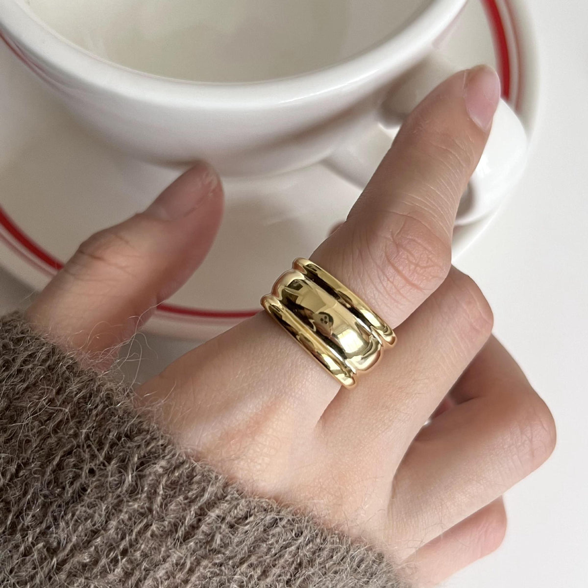 F廠-韓版飾品925純銀戒指個性潮人首飾時尚不規則開口戒指「J1710」25.12-1