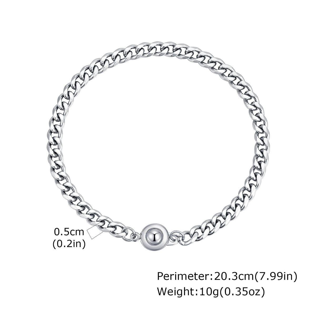 G廠-不鏽鋼磨鏈圓形按扣手鍊鏈寬3.6MM 5MM  7MM時尚飾品「BR-2490」25.06-1