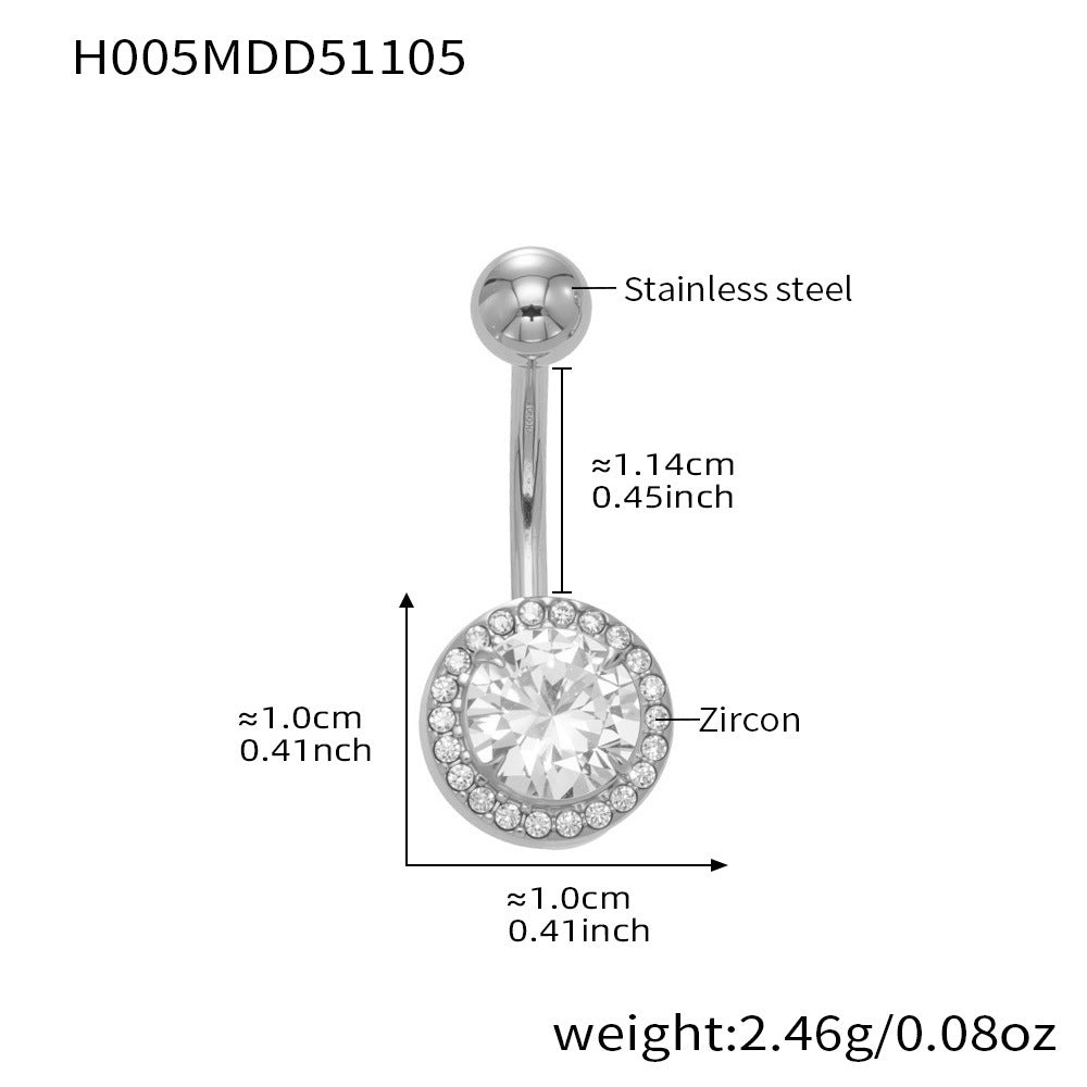B廠-超閃5A鋯石愛心水滴造型肚臍釘不鏽鋼18k鍍金歐美穿刺飾品「H001」25.11-2