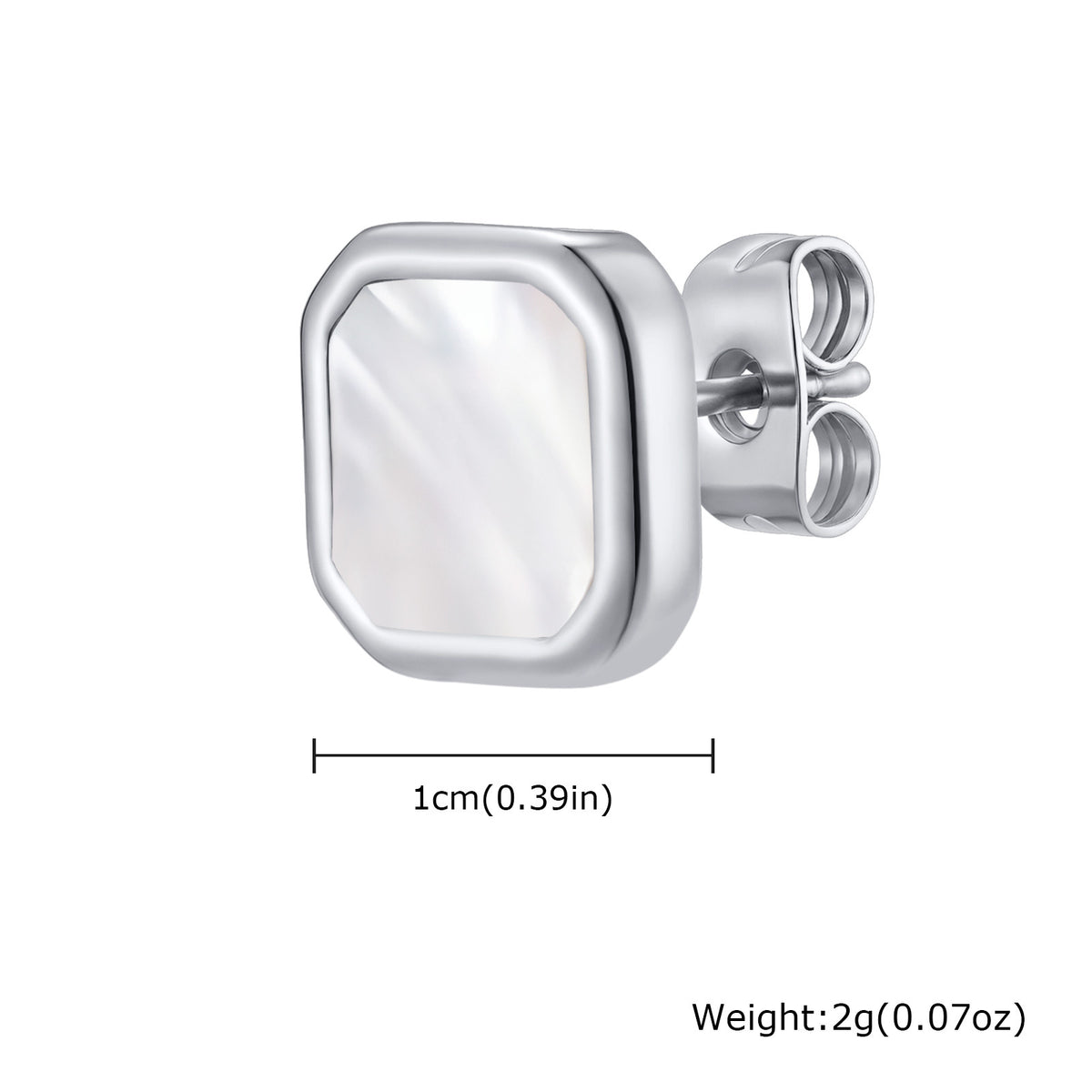 G廠-不鏽鋼時尚簡約款方形貝殼男女耳釘金色百搭潮流耳環批發「ES-728」25.12-2