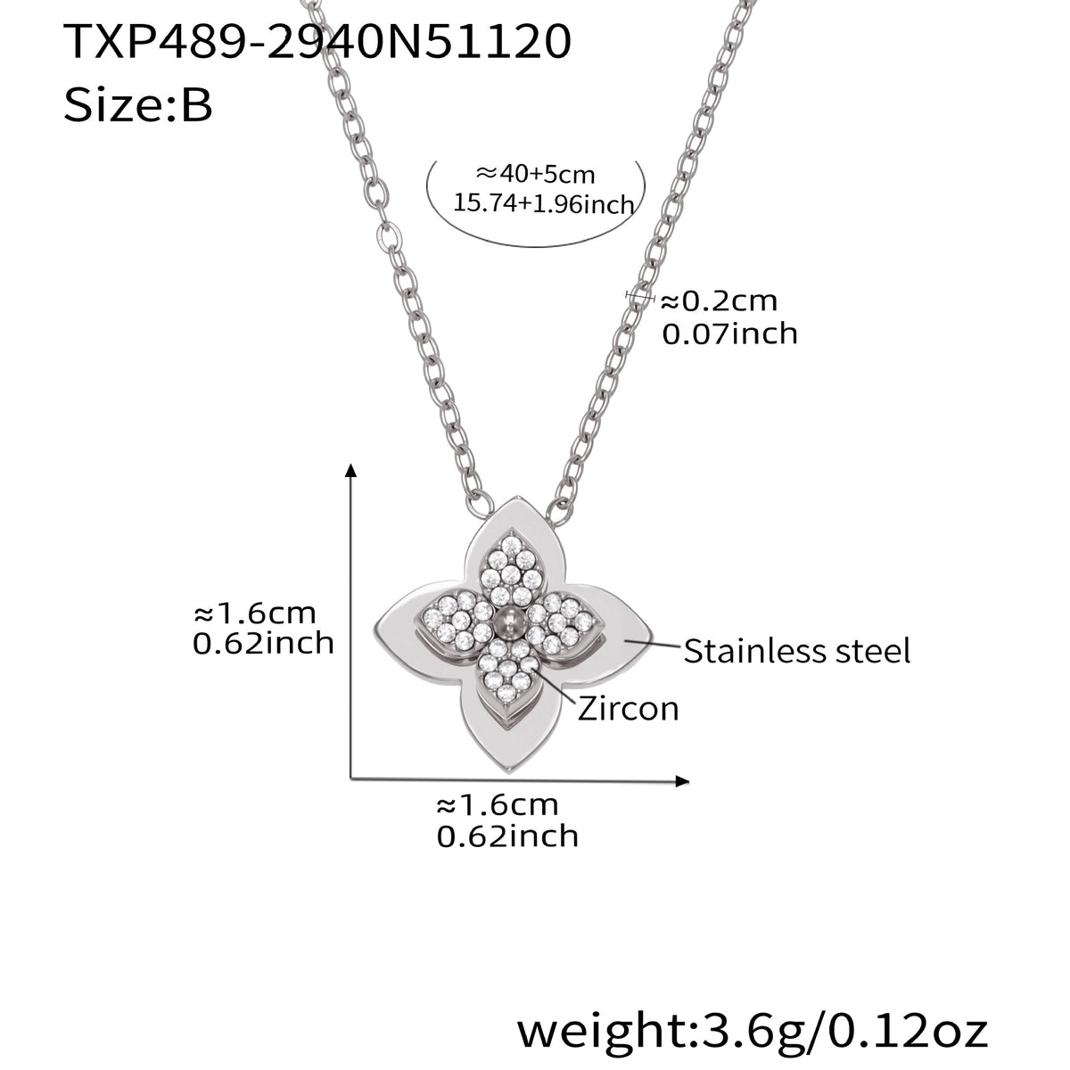 B廠-熱銷新品重十字夾珠鬱金香花朵鑲鋯石滿鑽鎖骨項鍊戒指套裝「TXP489」25.11-4