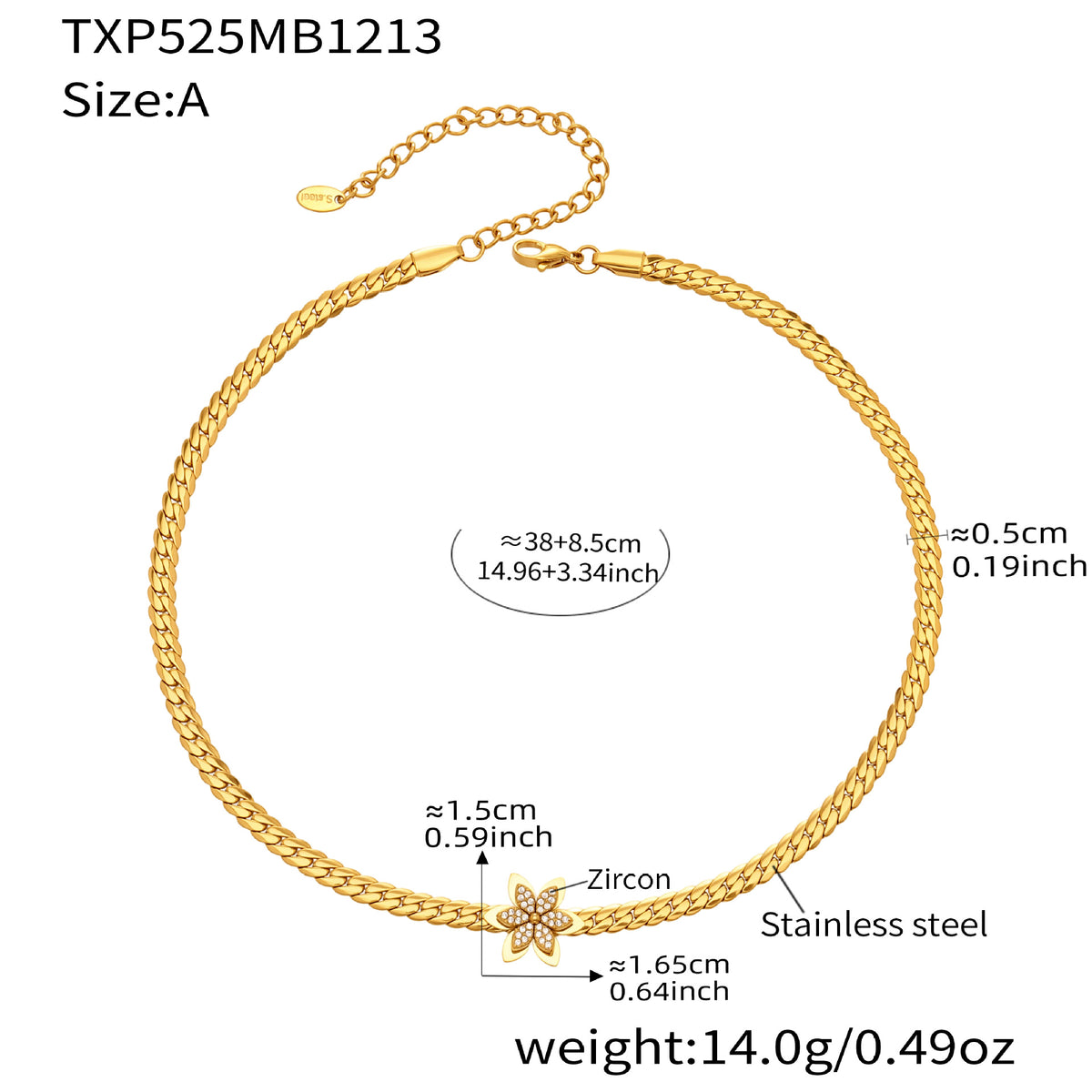 B廠-不鏽鋼超閃5A鋯石花朵吊墜項鍊手鍊INS小眾設計歐美熱銷新款飾品「TXP525」25.12-3