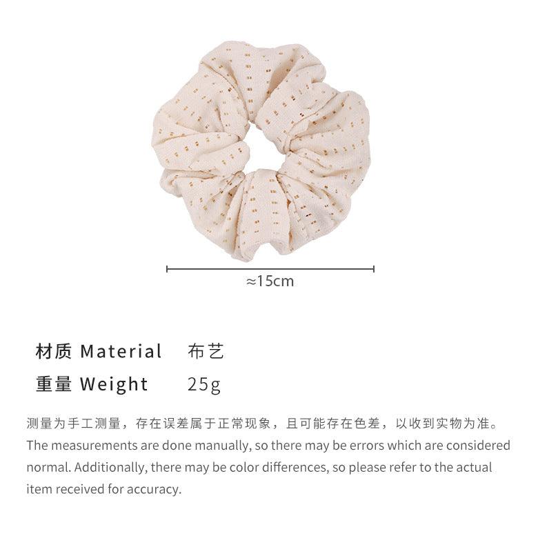 E廠-文藝柔軟棉質鏤空大腸髮圈簡約清新居家頭花頭圈髮繩丸子頭頭繩女「25897」24.08-5