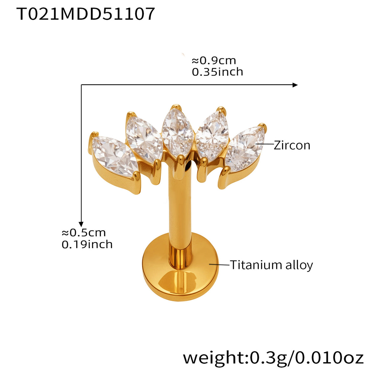 B廠-撒旦的孩子美人魚穿刺唇釘女鈦合釘甜酷辣妹唇環鈦合金飾品「T009」25.11-2