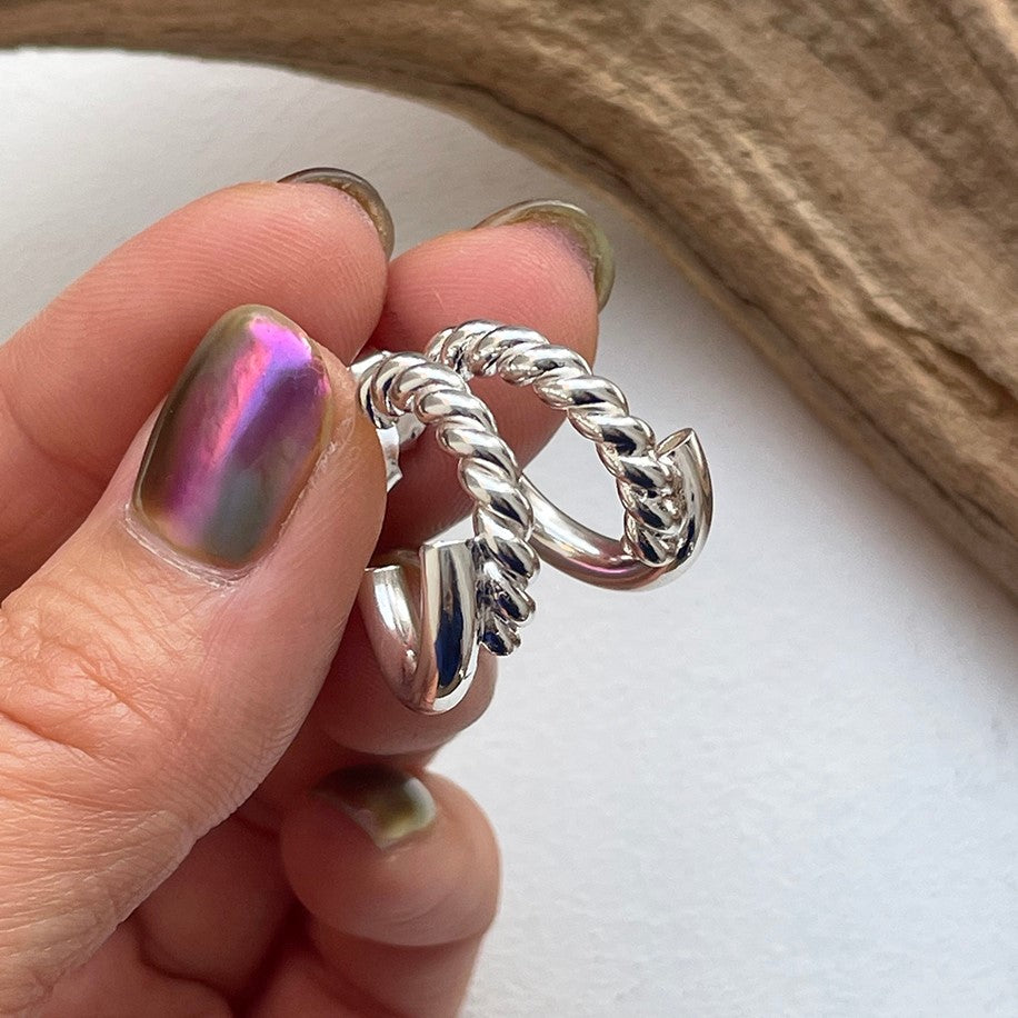 F廠-韓國韓版925純銀耳釘韓風INS極簡編織耳環耳扣銀耳釘女「C874」25.12-1