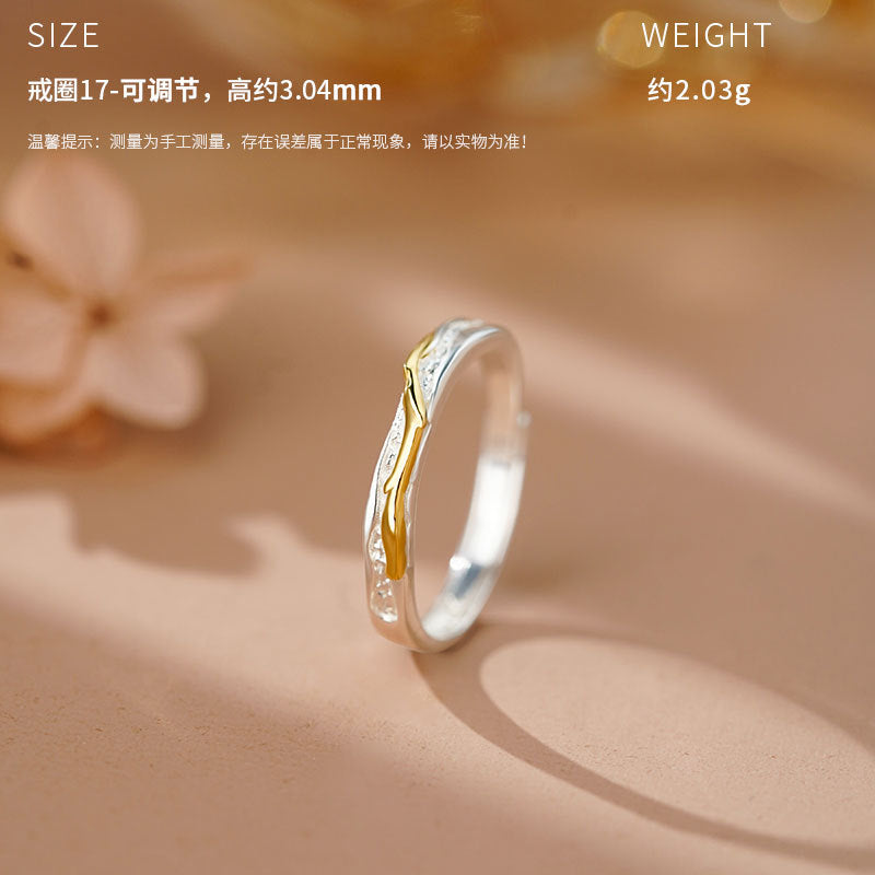 D廠-原創S999足銀荊棘玫瑰情侶對戒小眾紀念禮物輕奢風戒指「YC3456R_1」25.10-3