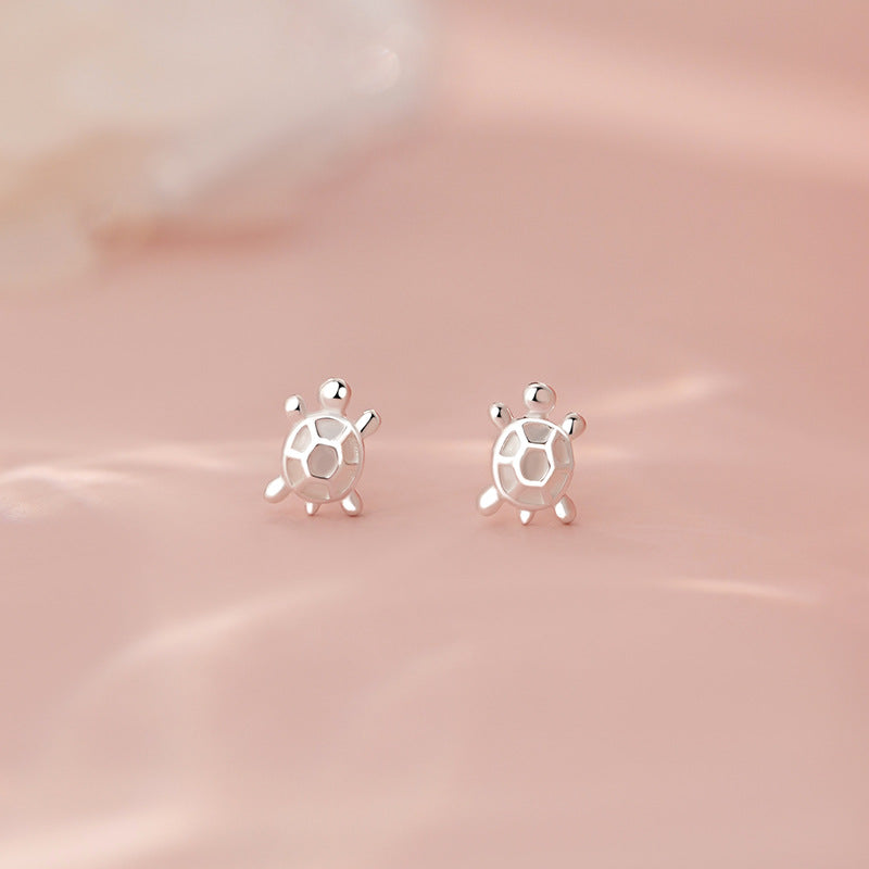 D廠-S999足銀烏龜耳環簡約設計感可愛個性文藝溫柔童趣耳飾批發「YC8440E_1」25.07-1