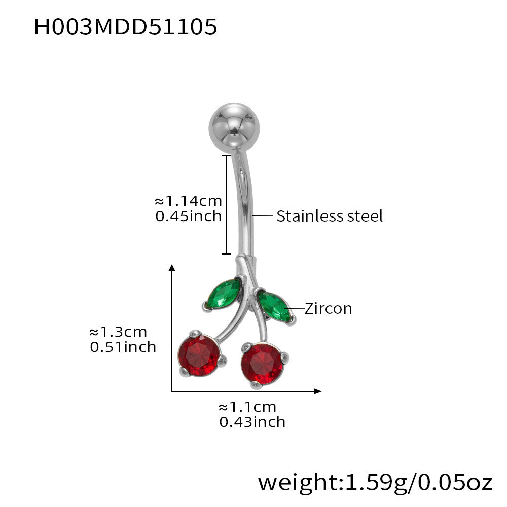 B廠-超閃5A鋯石愛心水滴造型肚臍釘不鏽鋼18k鍍金歐美穿刺飾品「H001」25.11-2