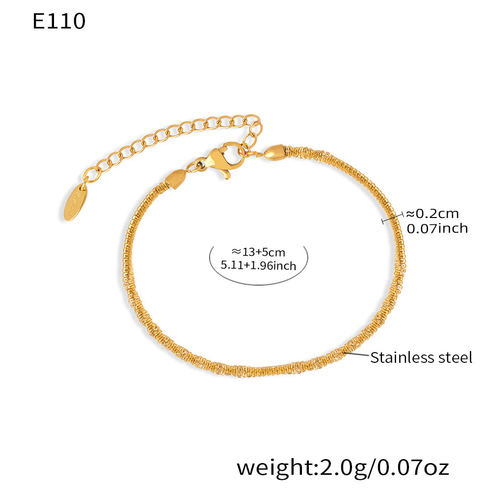 B廠-不鏽鋼滿天星菜花鏈波光粼粼超閃手鍊鎖骨項鍊套裝鍍18k金不掉色「P552」25.12-2