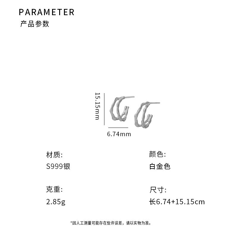 D廠-S999足銀輕奢雙層素圈耳環女高級感日常簡約百搭耳釘「YC2154E_1」25.09-4