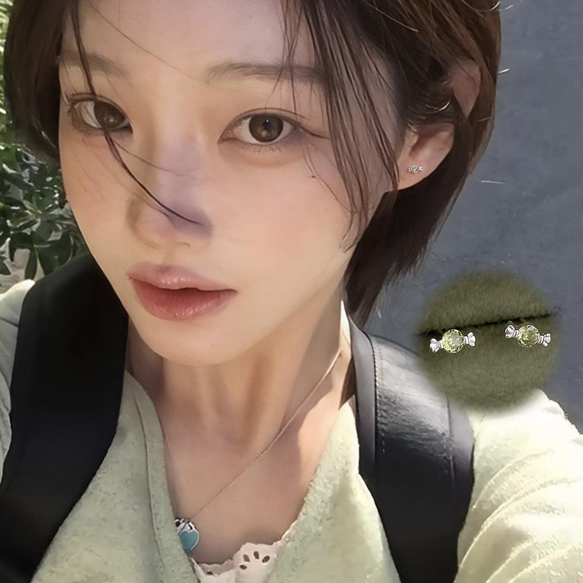 C廠-S99纯银小巧简约糖果耳钉女小众设计感气质甜美小清新耳饰秋冬「EH-3390」25.01-1