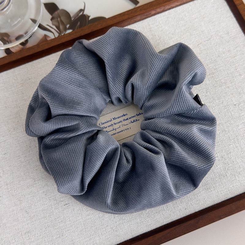 E廠-秋冬質感斜紋絨布大腸髮圈新款百搭慵懶馬尾髮繩扎丸子頭頭繩頭花「27696」25.11-3