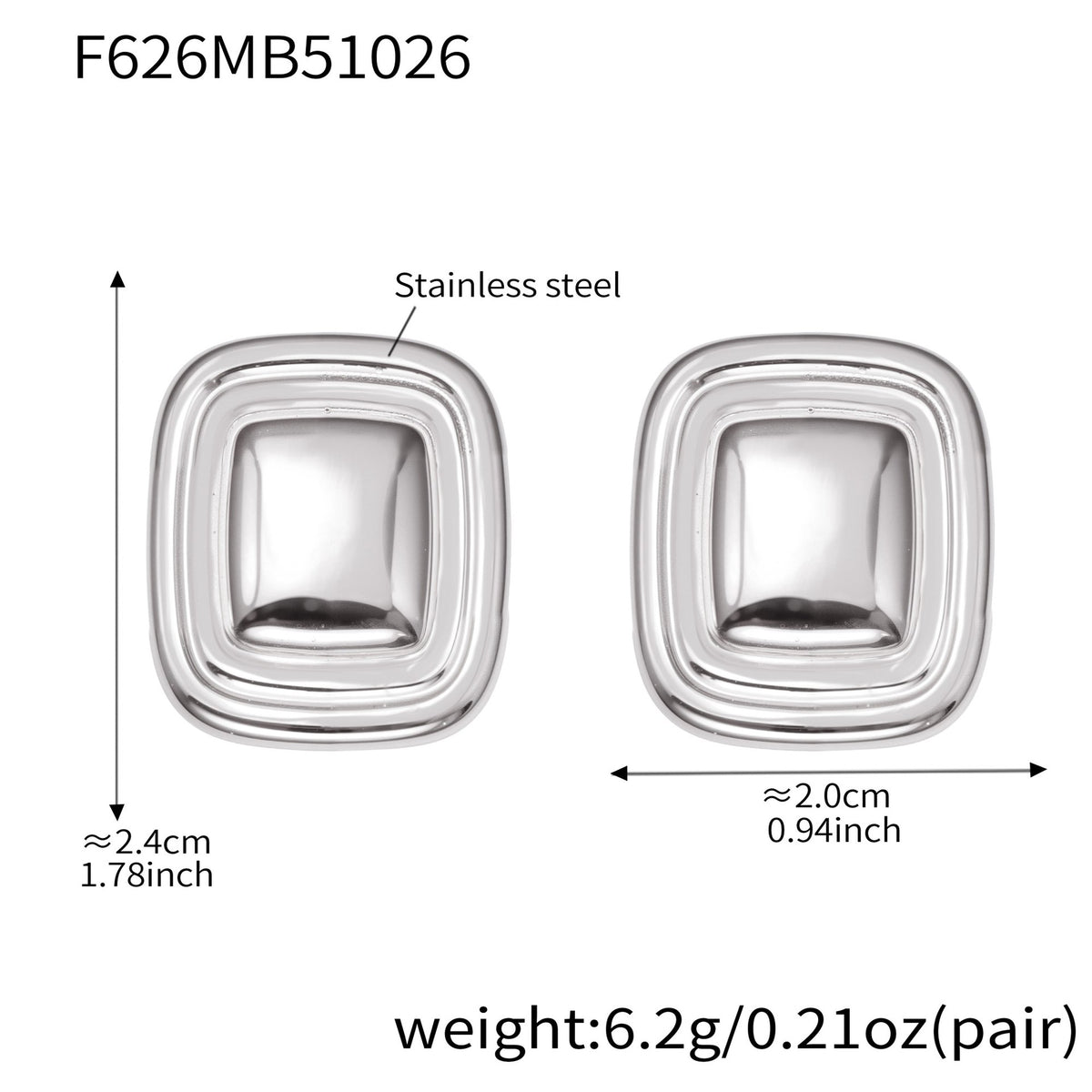 B廠-跨境新款不鏽鋼空心8子耳環ins小眾設計耳飾鍍18k金不掉色「F625-F626」25.10-5