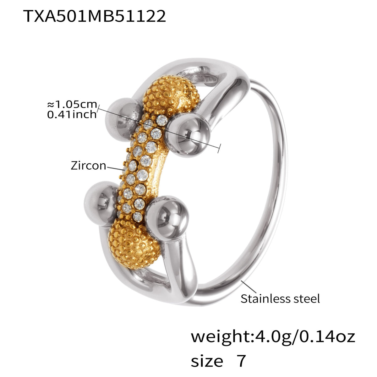 B廠-不鏽鋼馬蹄扣帶鑽飾品耳環戒指手鍊項鍊首飾套裝鍍18k真金不掉色「TXP501」25.11-4