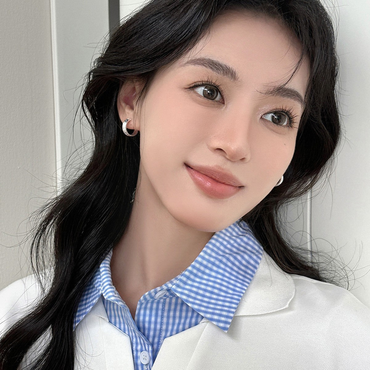 C廠-日韓百搭拉絲素圈耳扣女小眾設計極簡風星星耳環輕奢高級感耳飾「EH-3744」25.08-4