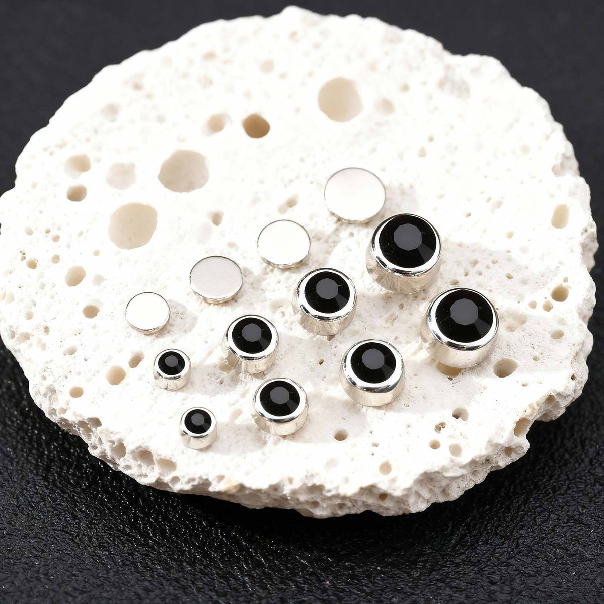 G廠-復古風 歐美跨境爆款塑料材質黑鋯石男士個性無耳洞耳夾「ES-331」25.12-1