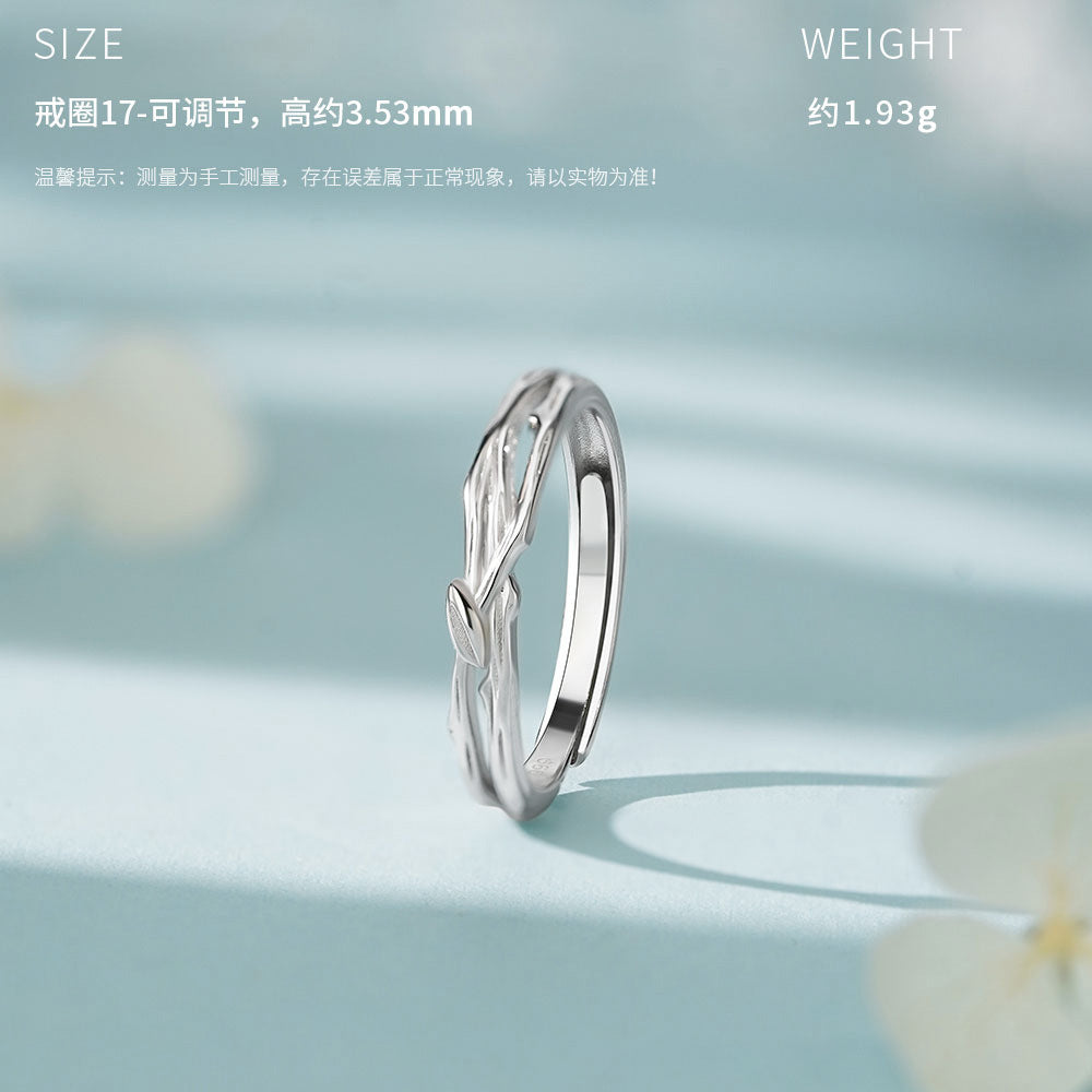 D廠-原創足銀S999玫瑰情侶對戒高級設計感小眾清新甜美不掉色戒指批發「YC5149R_1」25.12-2