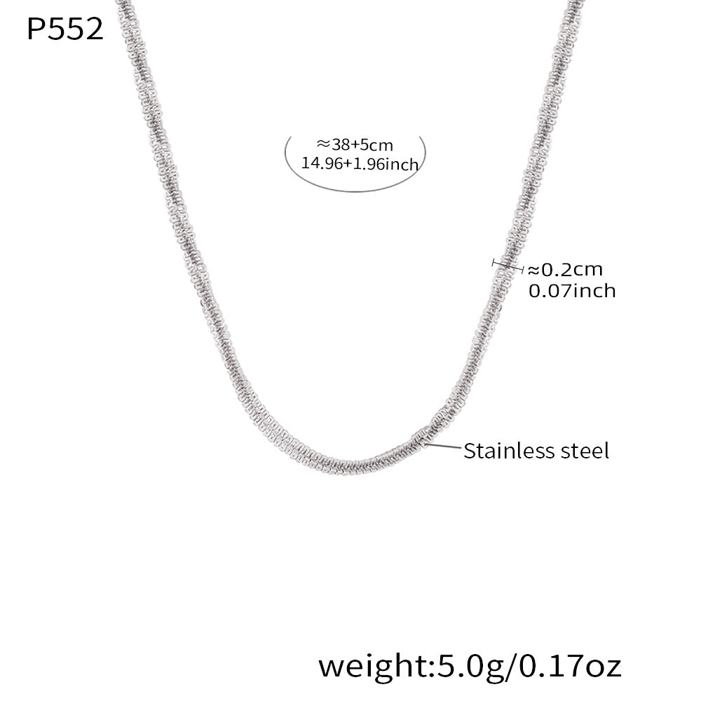 B廠-不鏽鋼滿天星菜花鏈波光粼粼超閃手鍊鎖骨項鍊套裝鍍18k金不掉色「P552」25.12-2