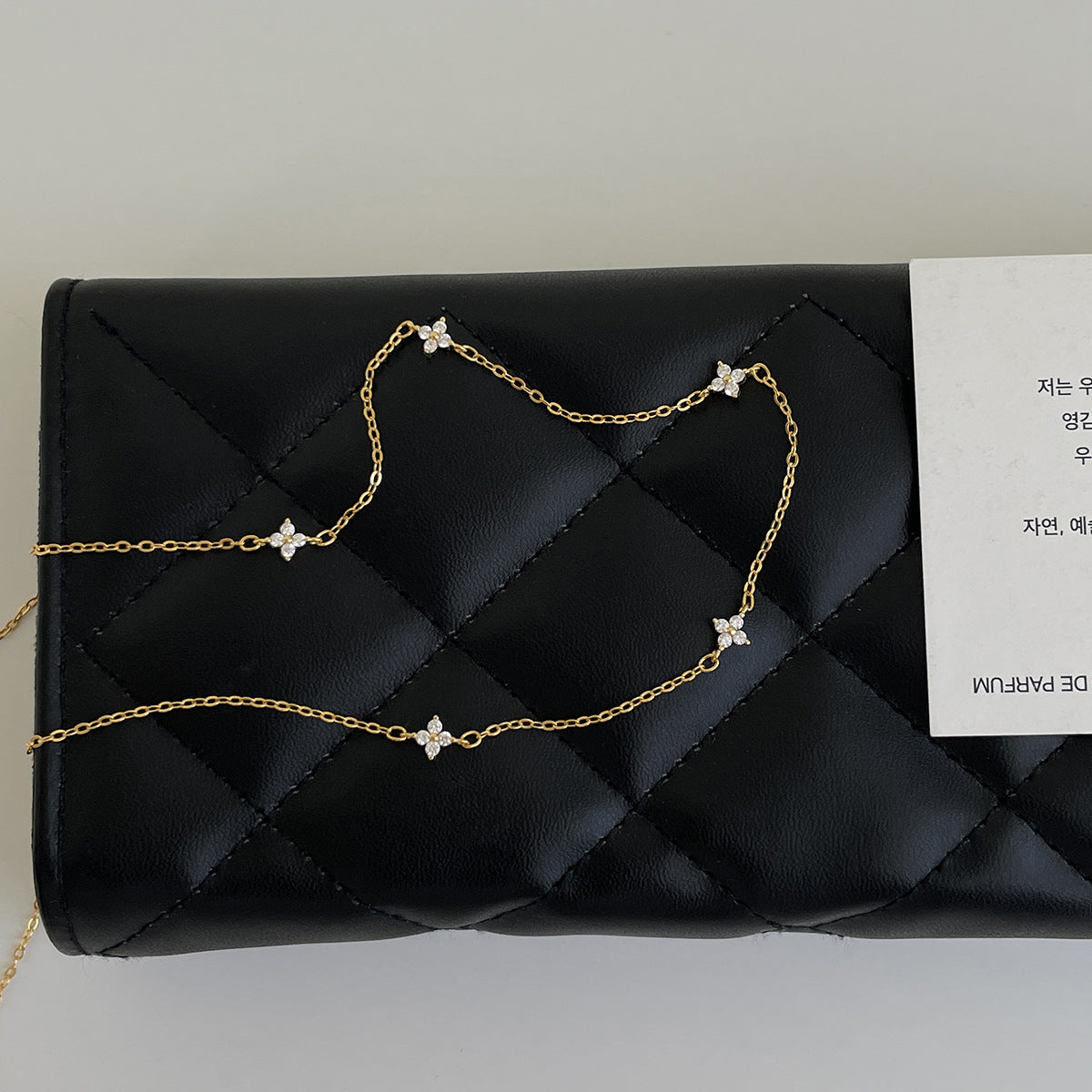 C廠-幸運四葉草滿天星純銀項鍊女小清新細款高級感個性百搭鎖骨頸鏈「XL-1228」25.11-1