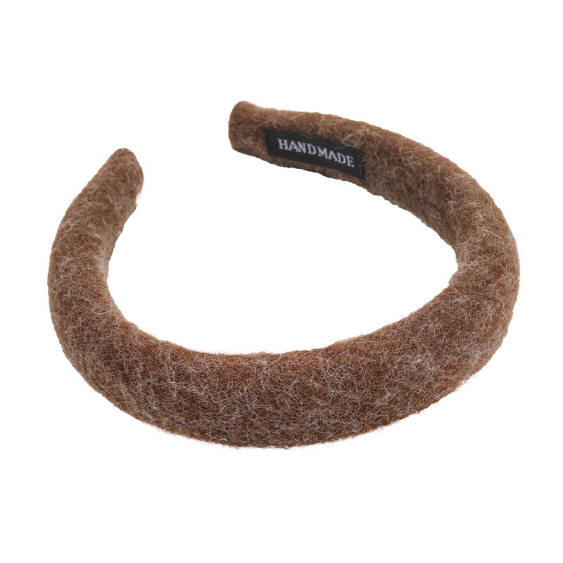 E廠-深色系毛氈髮箍女高顱頂壓髮洗臉頭箍不勒頭防滑髮卡2025新款髮飾「26247-2」25.11-2