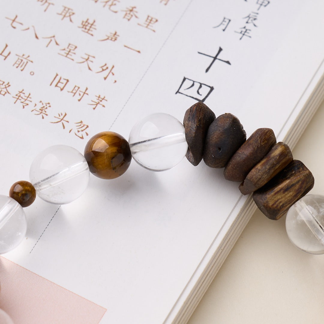 AS廠-小紅書爆款白水晶手鍊女隨形沈香新中式手串高級感水晶手串批發「SJ101X223」25.08-5