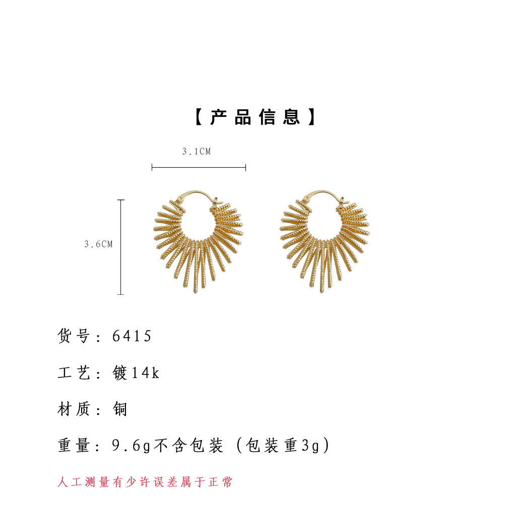 A廠-文藝復古港風時尚高級感寫真街拍走秀款耳環氣質鏤空立體耳飾「6415」25.07-2