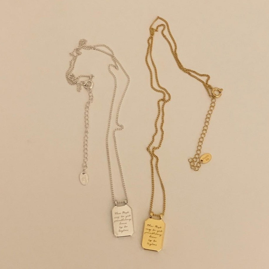 F廠-設計款韓國韓版飾品 歐美925純銀字母牌項鍊短款脖鏈「B1005」25.07-4