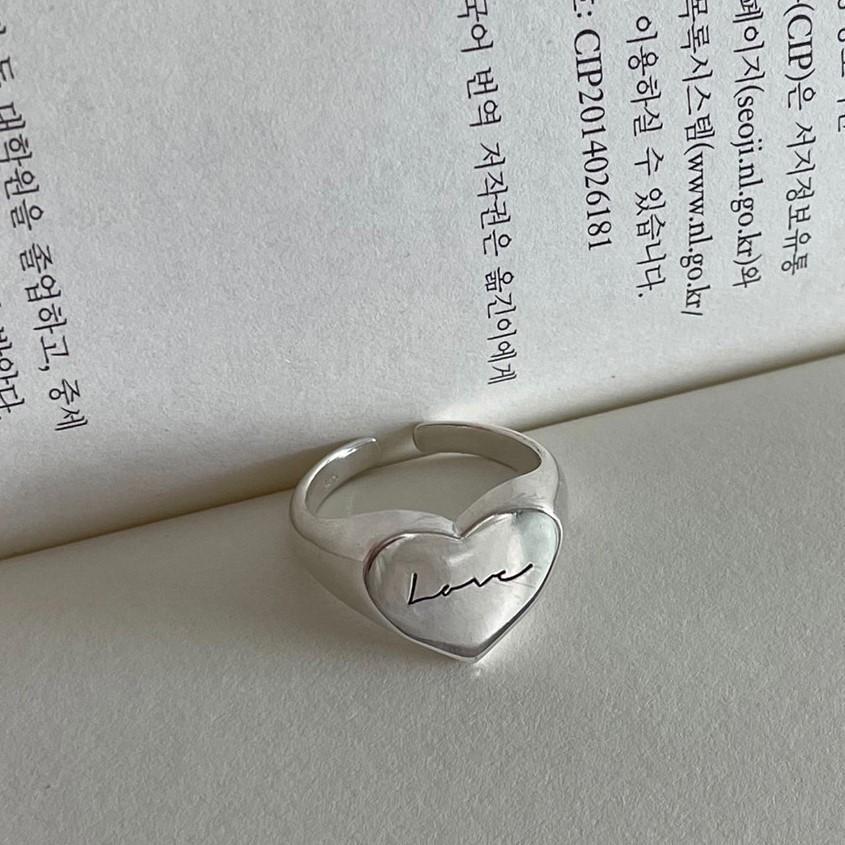 F廠-歐美法式風925純銀字母愛心love百搭 戒指個性首飾時尚戒指「J1774」25.04-4