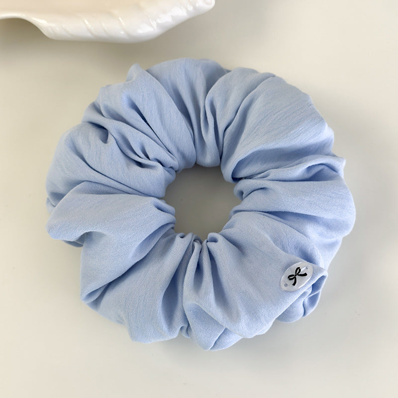 E廠-春夏新款藍色系蕾絲格子大腸髮圈女小蠻腰頭飾丸子頭大號髮繩髮飾「26536C 26481D 26844」25.04-4