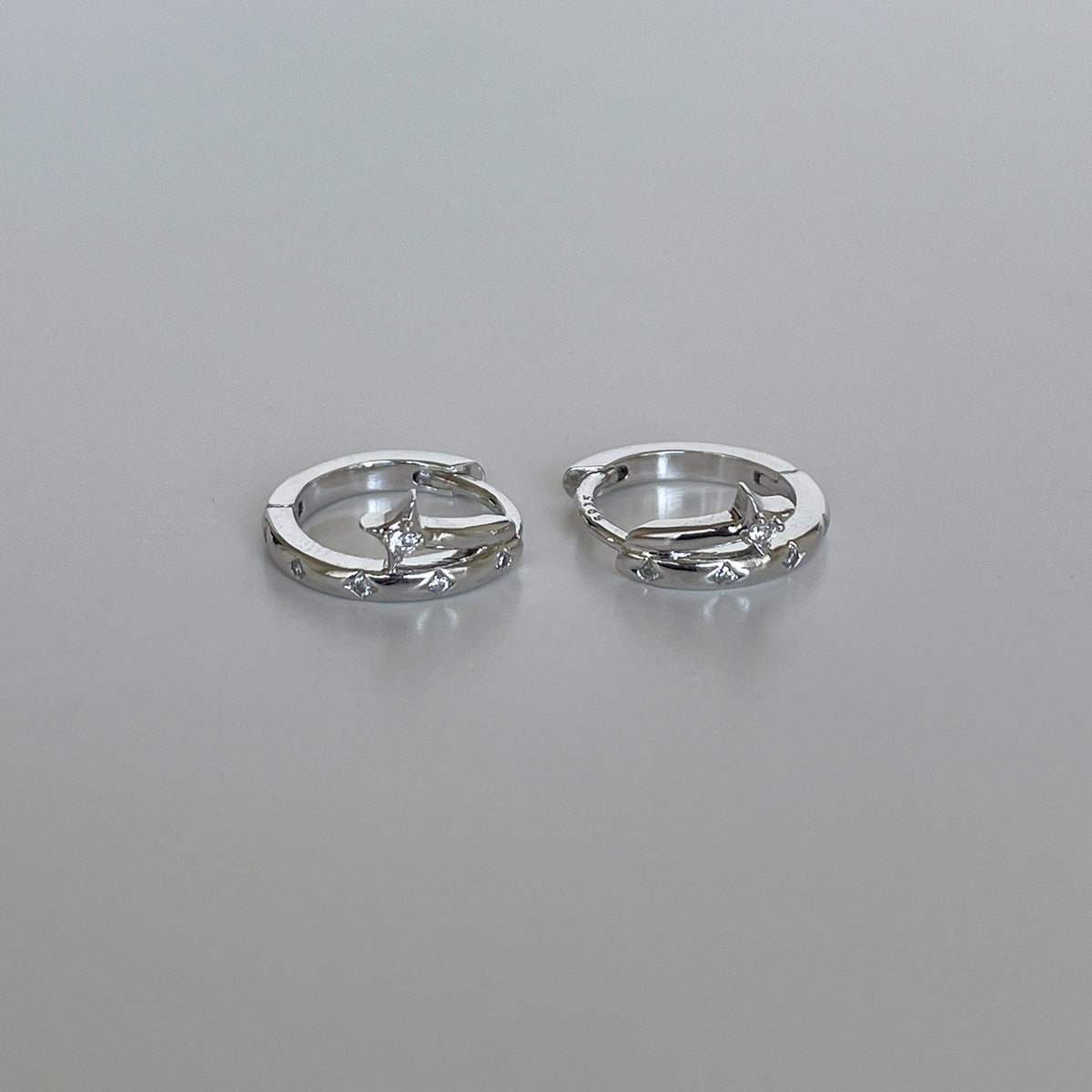 C廠-小眾輕奢四芒星耳環女設計感時尚氣質銀針耳環簡約百搭高級感耳飾「EH-4336」25.11-4