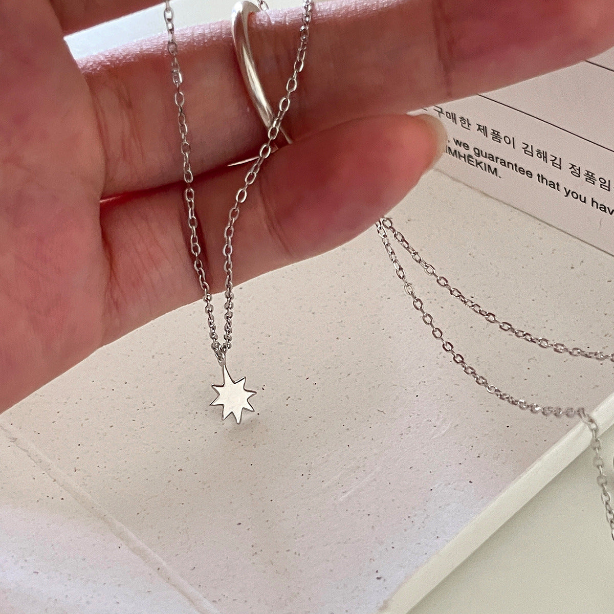 C廠-925純銀星星項鍊女小清新系日常百搭小房子吊墜鎖骨鏈高級感頸鏈「XL-1211」25.10-4