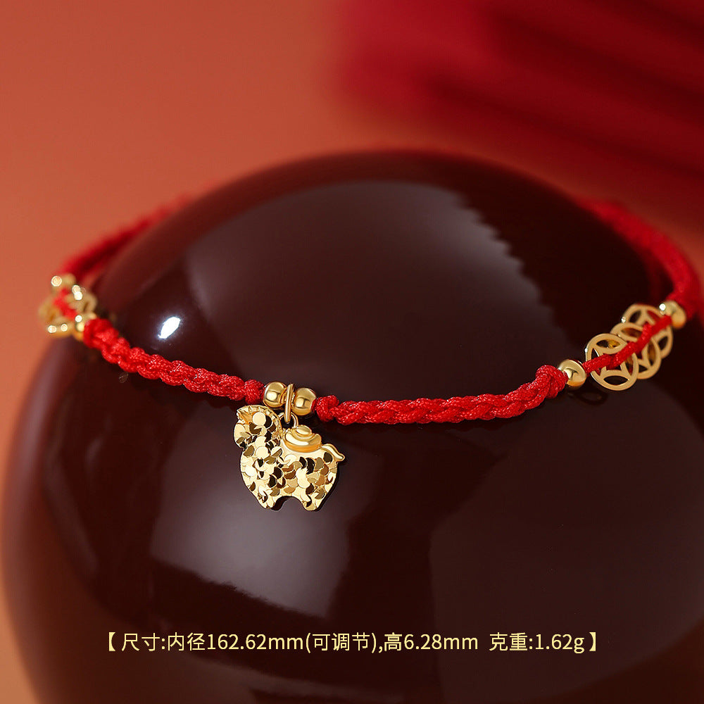 D廠-原創純銀S925本命年小馬手鍊馬躍金輝元寶銅錢生肖馬輕奢新中式「YC4382SL_1」25.12-2