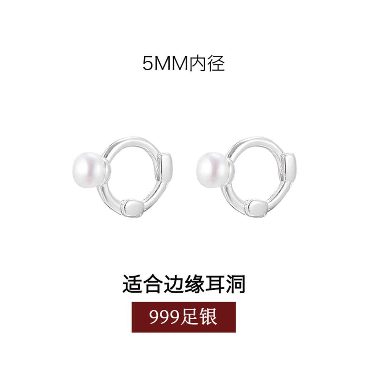 C廠-韓式復古天然珍珠耳環女輕奢高級感99純銀耳圈精緻溫柔風耳扣「EH-3054」24.08-1