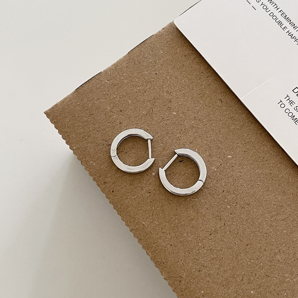 C廠-925銀針素圈直針耳環女秋冬時尚韓版高級感耳扣輕奢氣質百搭耳飾「EH-4169」25.12-1