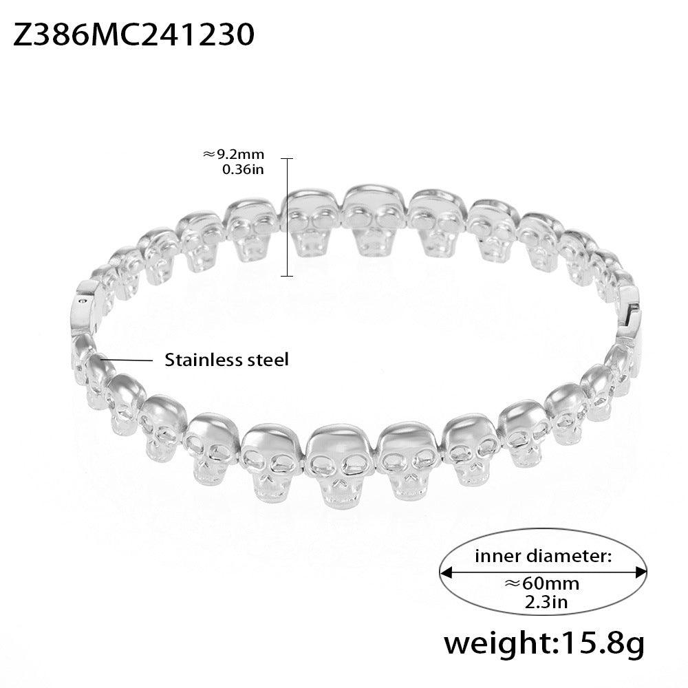 B廠-輕奢極簡環形鑲鑽鋯石手鐲組合鈦鋼18K真金Bracelet歐美風「Z178」25.01-2