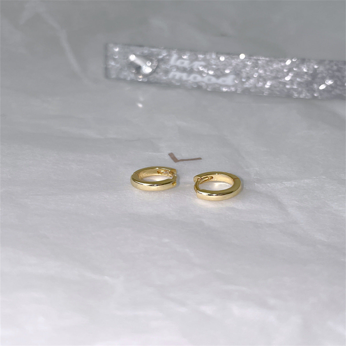 C廠-極簡冷淡風鋯石耳環女輕奢高級感mini純銀耳圈精緻時尚氣質耳扣「EH-4209」25.10-3