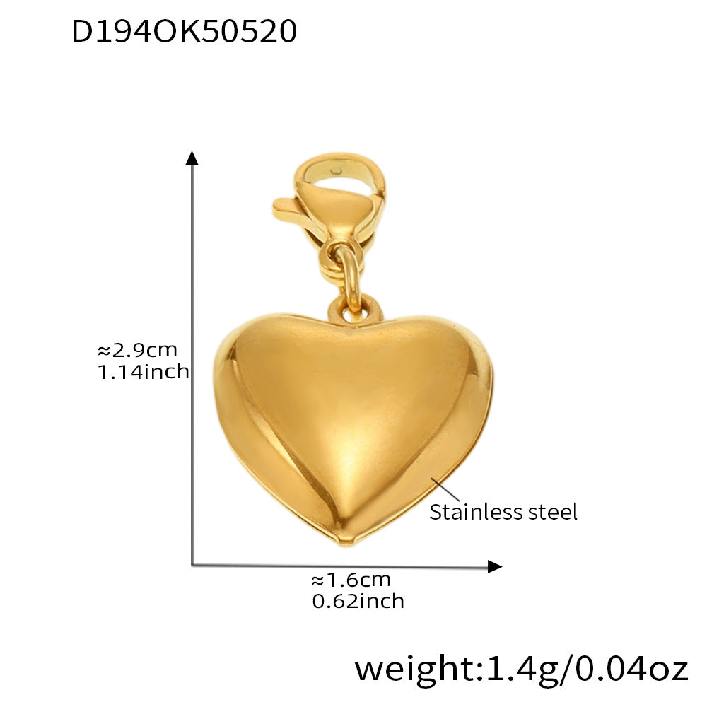 B廠-愛心DIY多配件手鍊不鏽鋼18K真金保色心形鏈條歐美跨境飾品「E620」25.05-5