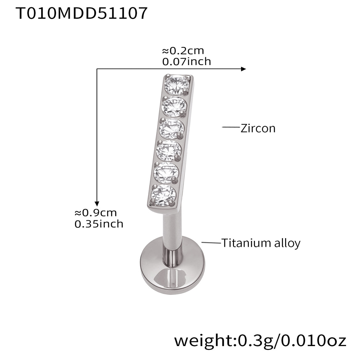 B廠-撒旦的孩子美人魚穿刺唇釘女鈦合釘甜酷辣妹唇環鈦合金飾品「T009」25.11-2