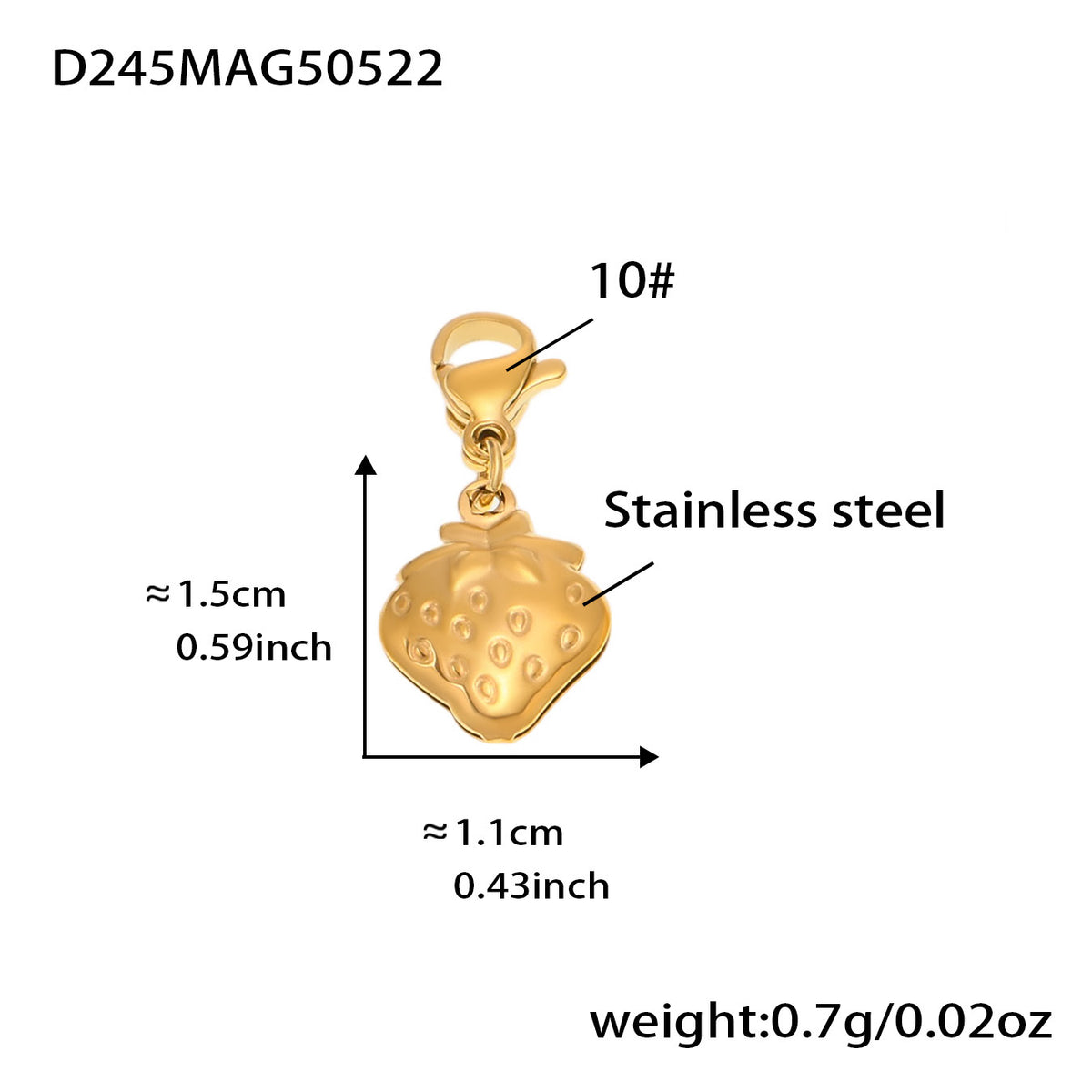 B廠-DIY多配件太陽草莓蝴蝶吊墜手鍊腳鏈歐美時尚ins不鏽鋼飾品「E632」25.05-5