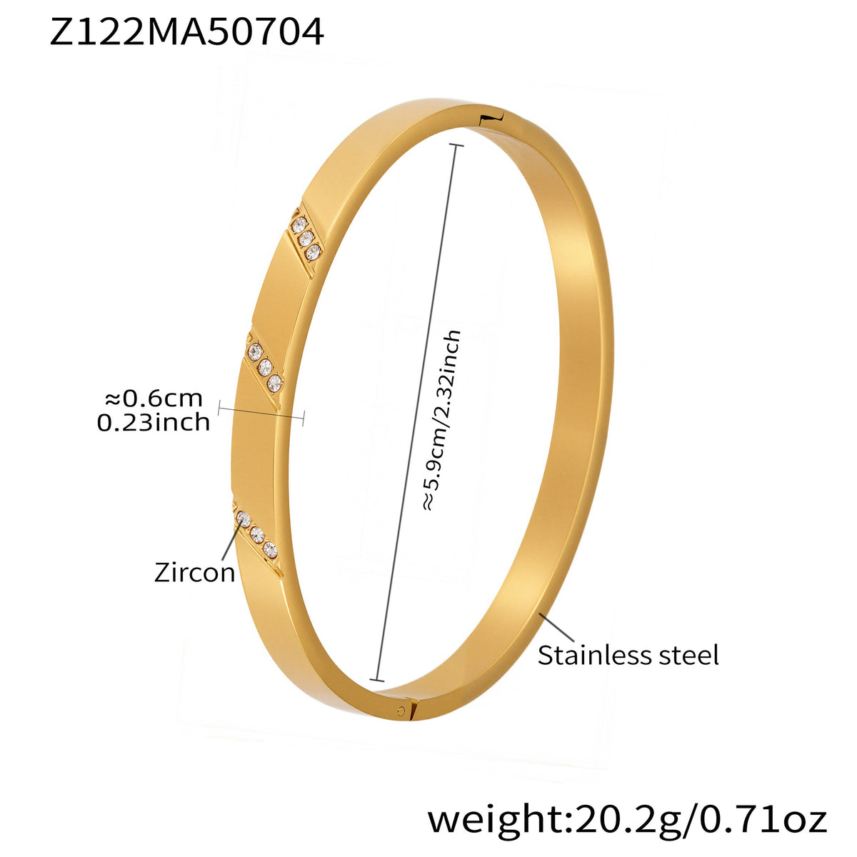 B廠-ins小眾設計感不鏽鋼幾何素圈鑲鋯石手鐲跨境時尚手環組合「Z076」25.07-2