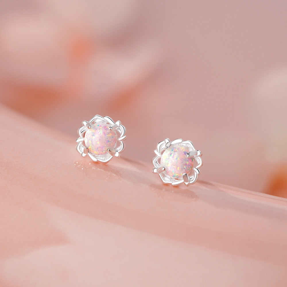 D廠-足銀S999幾何歐泊耳環女設計甜美輕奢冬季爆款簡約小眾耳飾批發「YC2656E_1」25.11-4