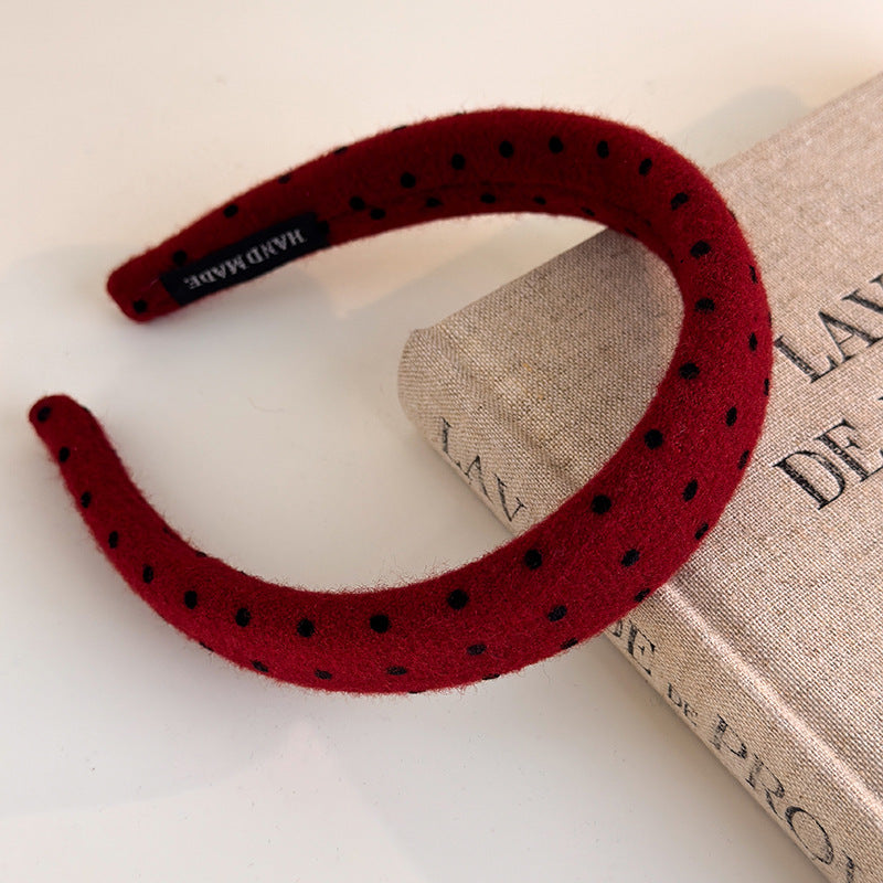 E廠-新年紅色波點大腸髮圈網紅2025新款綁頭髮頭繩高顱頂頭箍洗臉髮捆「27755」25.12-1