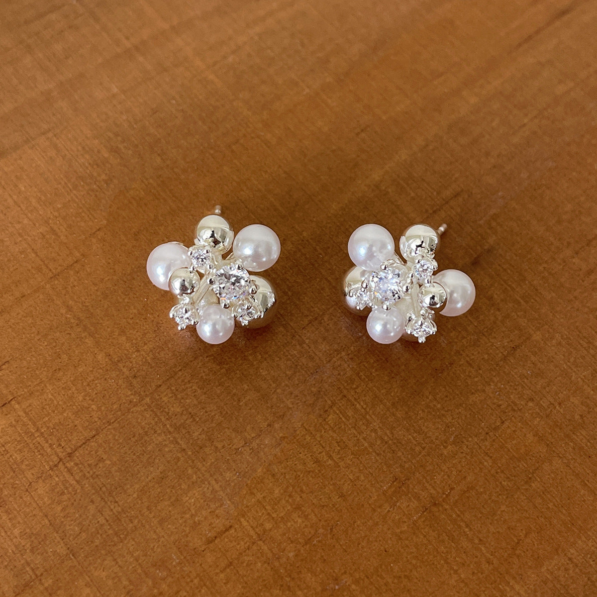 C廠-小眾設計感鋯石耳釘女百搭高級復古氣質珍珠耳環優雅獨特秋冬耳飾「EH-4311」25.11-4